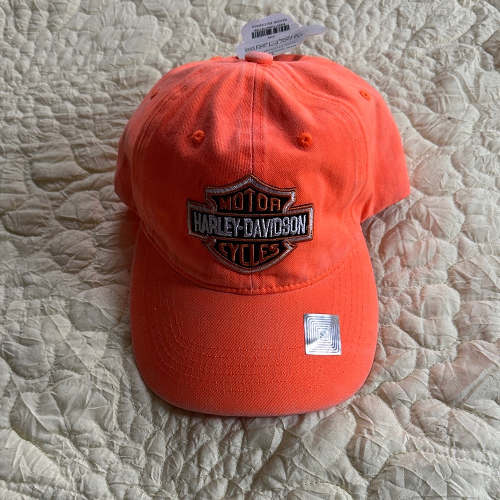 Harley-Davidson Neon Orange Bar & Shield Cap